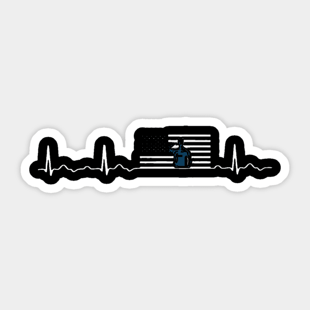 Veteran Heartbeat Sticker by francotankk